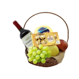 09-CESTA DE QUEIJOS E VINHO COM CHOCOLATE